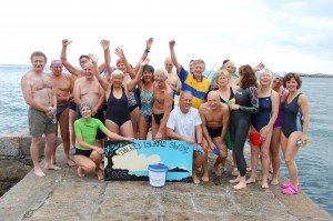The hardy bunch who took part in the 2013 Dalkey Island Swim